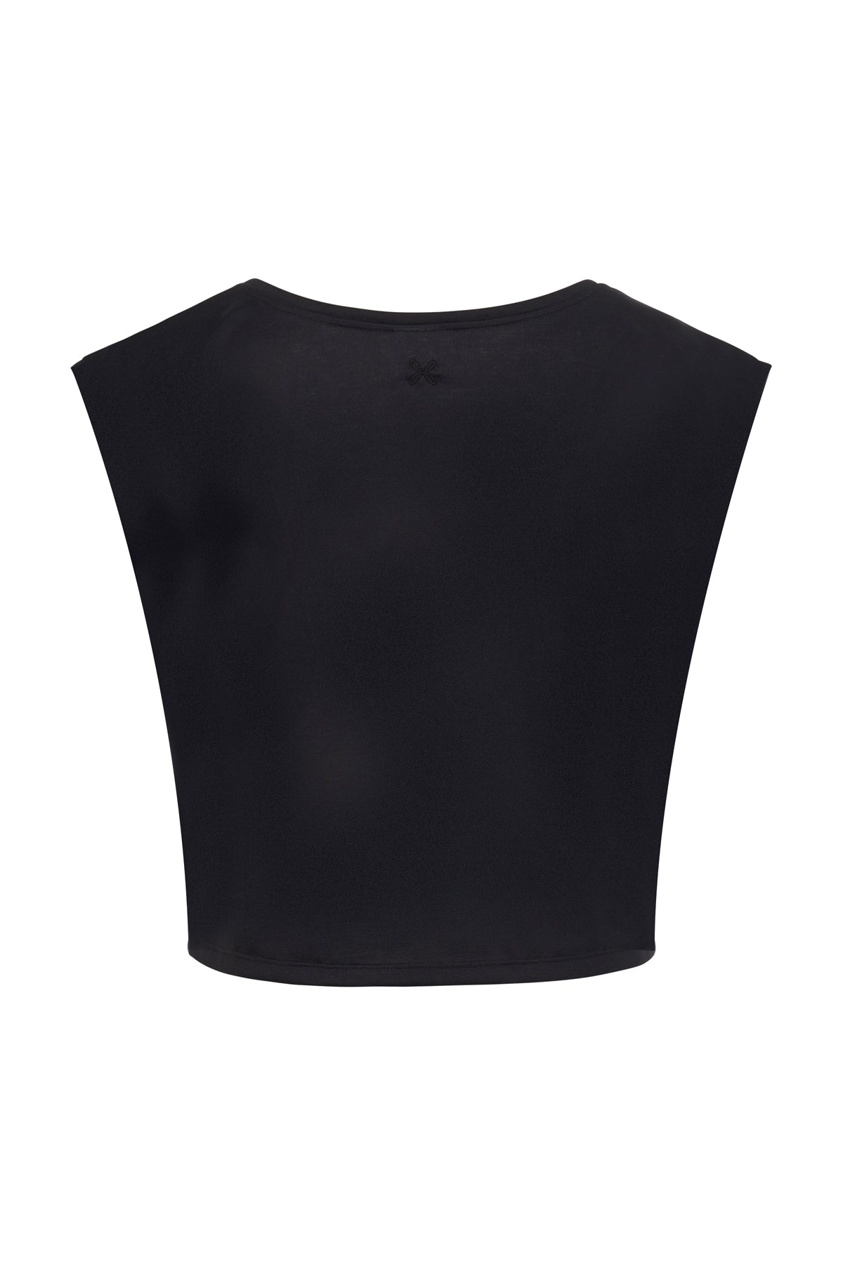 Sustainable organic cotton cropped top in Caviar Black - soft, biodegradable,  and eco-friendly