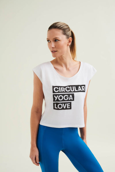 Biodegradable Yoga Crop Top in Diamond White -  Sustainable & Ethical Pilates wear